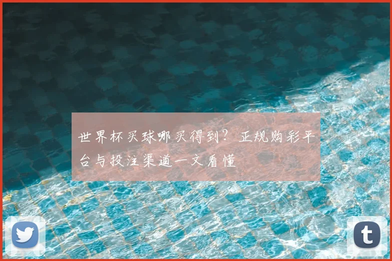 世界杯买球哪买得到？正规购彩平台与投注渠道一文看懂